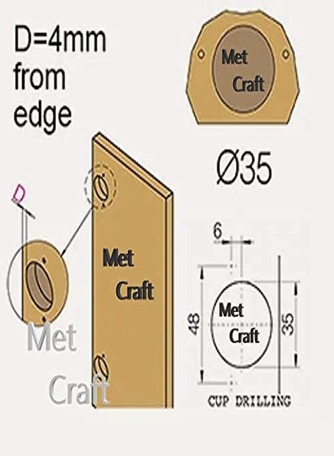 Met Craft 0 Degree Stainless Steel Non Magnetic Heavy Soft Close Hydraulic Concealed Hinges for Full Overlay Door Pack of 1 Pair (0 Degree Crank, Silver) - Image 5